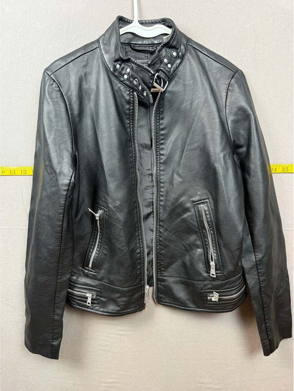 Vintage-Inspired Levi’s Black Faux Leather Moto Jacket
